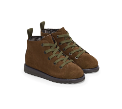 3008 BOOT SUEDE KIDS LACE UP BROWN EARTH GREEN 